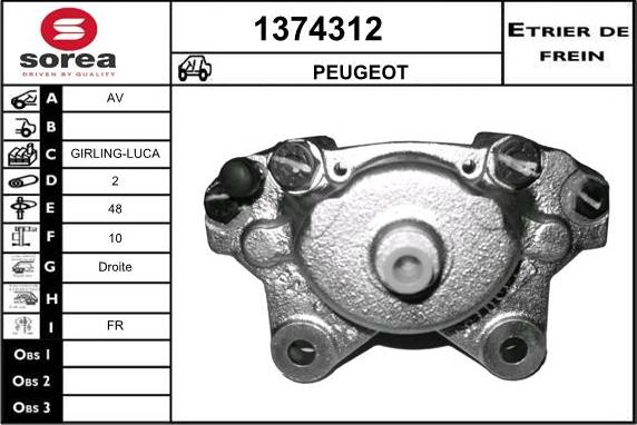 SNRA 1374312 - Гальмівний супорт autocars.com.ua