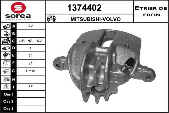 SNRA 1374402 - Гальмівний супорт autocars.com.ua