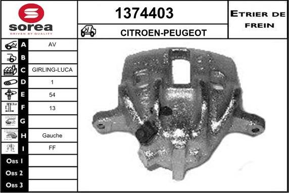 SNRA 1374403 - Гальмівний супорт autocars.com.ua