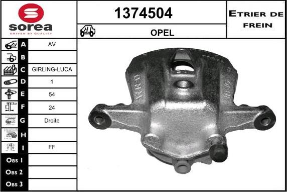 SNRA 1374504 - Гальмівний супорт autocars.com.ua