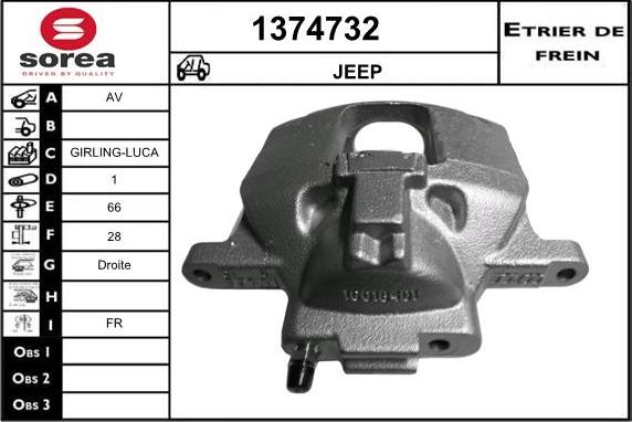 SNRA 1374732 - Гальмівний супорт autocars.com.ua