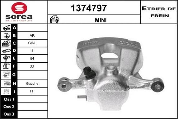 SNRA 1374797 - Гальмівний супорт autocars.com.ua