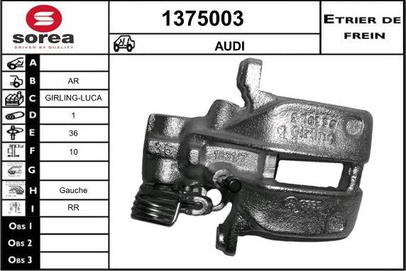 SNRA 1375003 - Тормозной суппорт autodnr.net