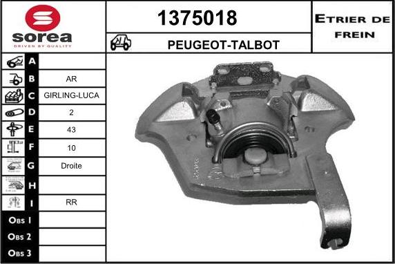 SNRA 1375018 - Гальмівний супорт autocars.com.ua