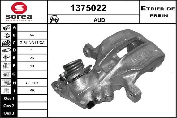 SNRA 1375022 - Гальмівний супорт autocars.com.ua