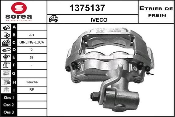 SNRA 1375137 - Гальмівний супорт autocars.com.ua