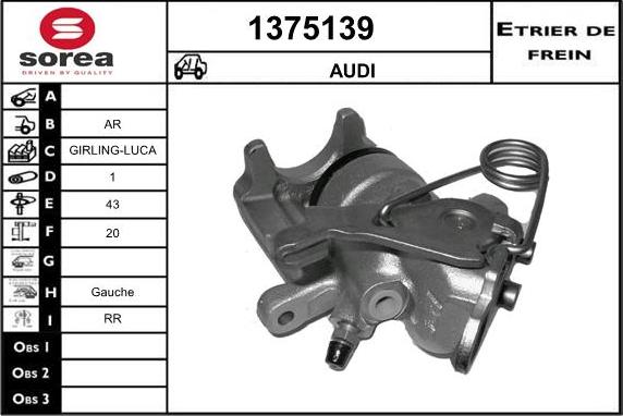 SNRA 1375139 - Гальмівний супорт autocars.com.ua