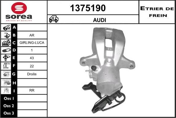 SNRA 1375190 - Гальмівний супорт autocars.com.ua