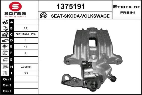 SNRA 1375191 - Гальмівний супорт autocars.com.ua