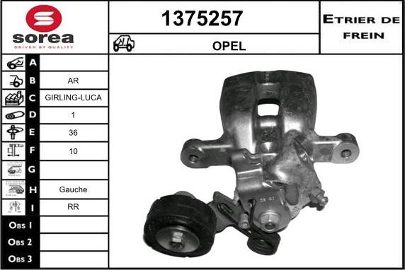 SNRA 1375257 - Тормозной суппорт avtokuzovplus.com.ua