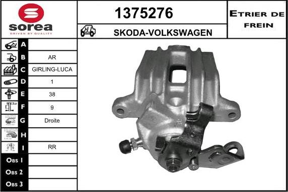 SNRA 1375276 - Гальмівний супорт autocars.com.ua