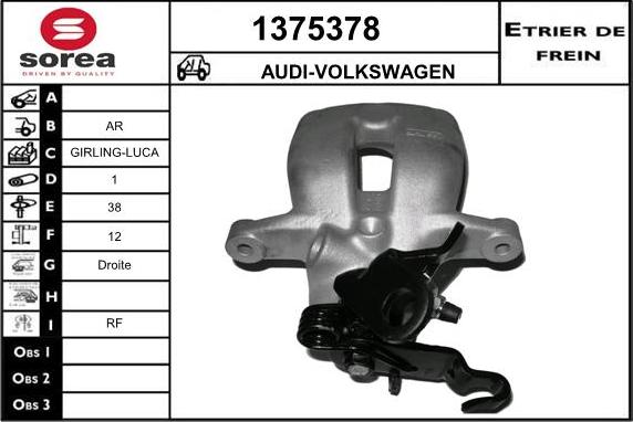 SNRA 1375378 - Гальмівний супорт autocars.com.ua