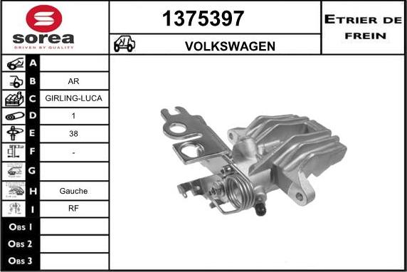 SNRA 1375397 - Гальмівний супорт autocars.com.ua