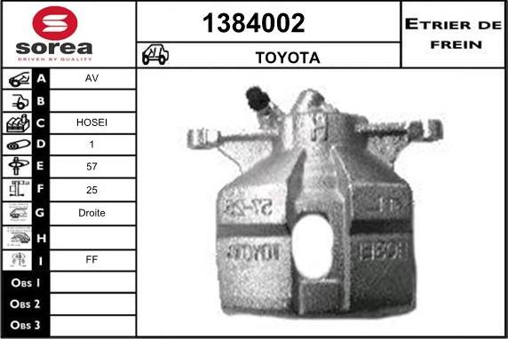 SNRA 1384002 - Гальмівний супорт autocars.com.ua