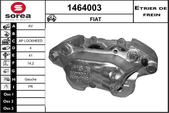 SNRA 1464003 - Гальмівний супорт autocars.com.ua