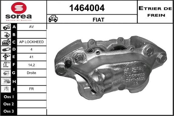 SNRA 1464004 - Гальмівний супорт autocars.com.ua