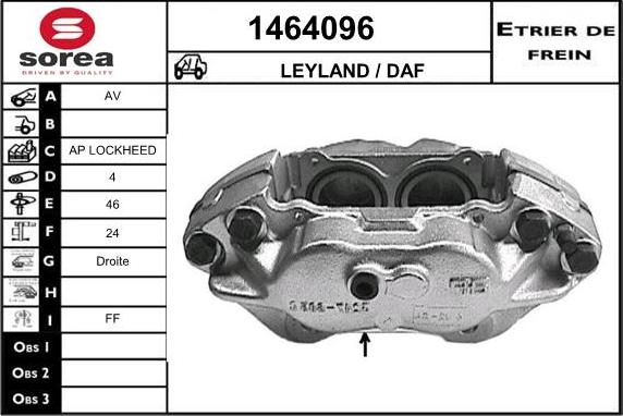 SNRA 1464096 - Гальмівний супорт autocars.com.ua