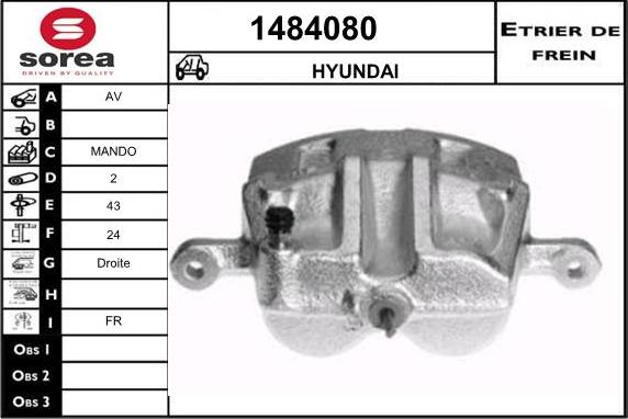 SNRA 1484080 - Гальмівний супорт autocars.com.ua