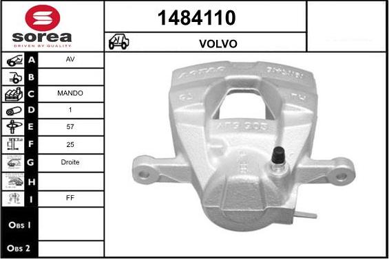 SNRA 1484110 - Гальмівний супорт autocars.com.ua