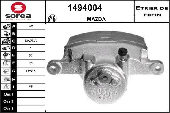 SNRA 1494004 - Гальмівний супорт autocars.com.ua