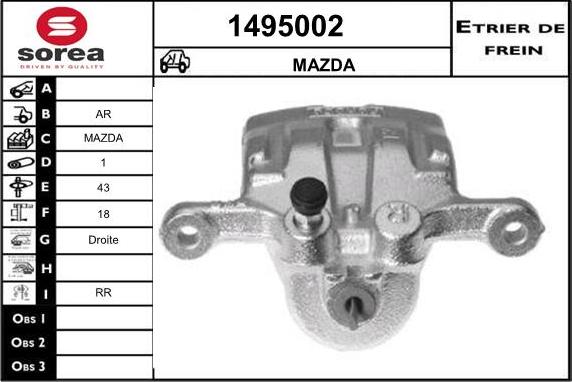 SNRA 1495002 - Тормозной суппорт avtokuzovplus.com.ua