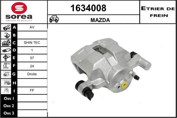 SNRA 1634008 - Гальмівний супорт autocars.com.ua