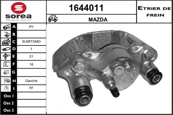 SNRA 1644011 - Гальмівний супорт autocars.com.ua