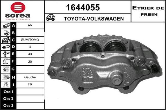 SNRA 1644055 - Гальмівний супорт autocars.com.ua