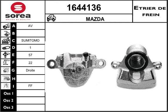 SNRA 1644136 - Гальмівний супорт autocars.com.ua