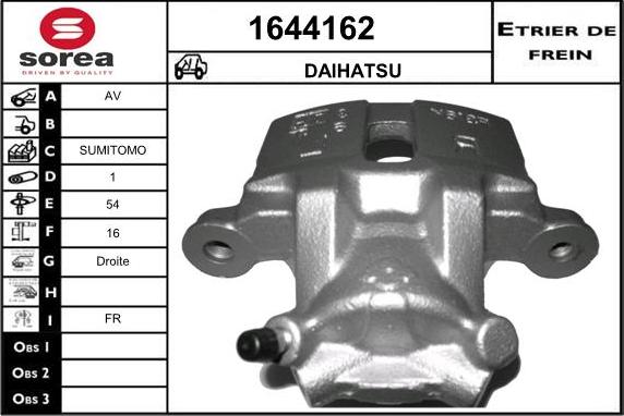 SNRA 1644162 - Гальмівний супорт autocars.com.ua