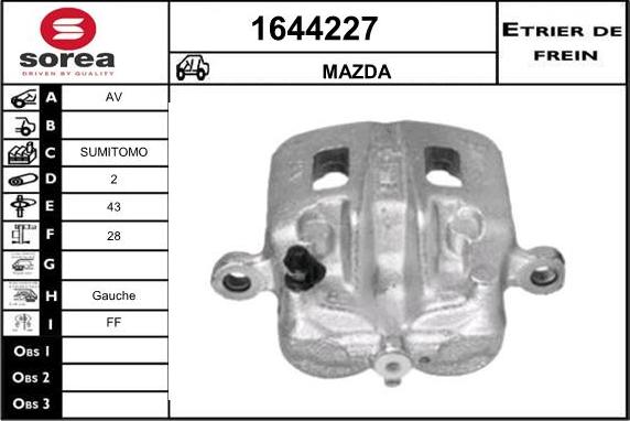 SNRA 1644227 - Гальмівний супорт autocars.com.ua