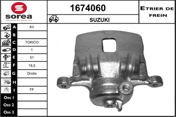 SNRA 1674060 - Гальмівний супорт autocars.com.ua