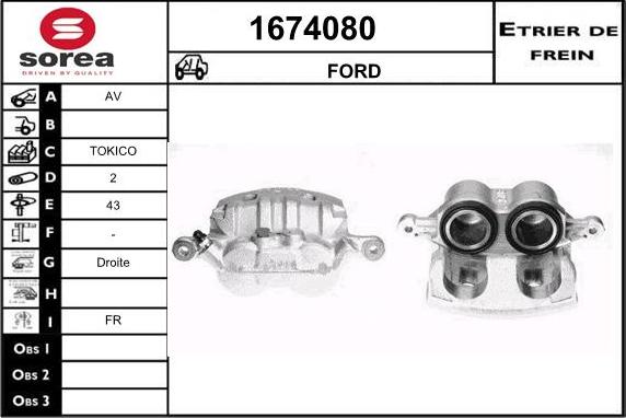 SNRA 1674080 - Гальмівний супорт autocars.com.ua