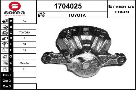 SNRA 1704025 - Гальмівний супорт autocars.com.ua