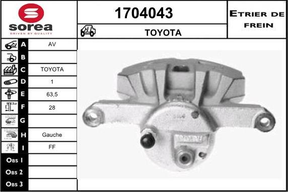 SNRA 1704043 - Гальмівний супорт autocars.com.ua