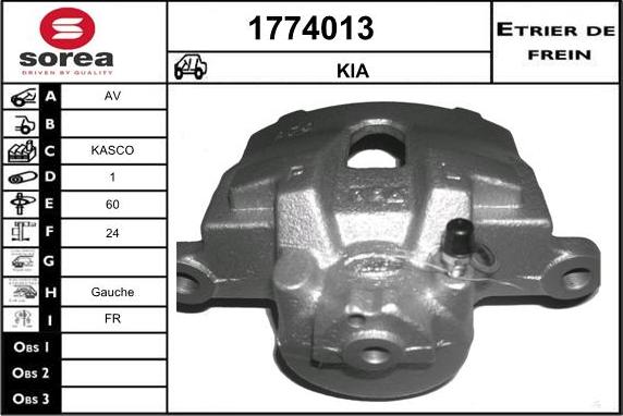 SNRA 1774013 - Гальмівний супорт autocars.com.ua