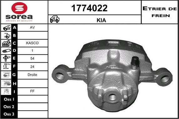 SNRA 1774022 - Гальмівний супорт autocars.com.ua