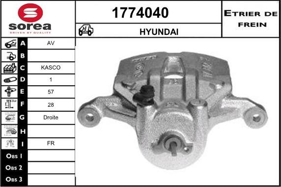 SNRA 1774040 - Тормозной суппорт avtokuzovplus.com.ua