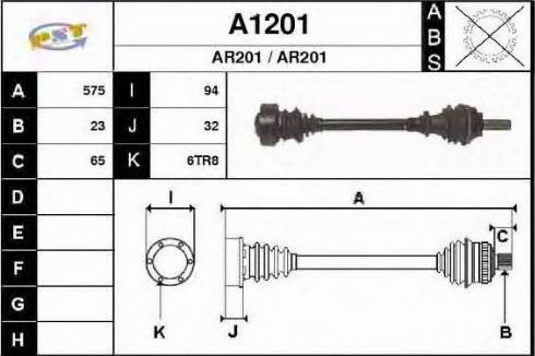 SNRA A1201 - Приводний вал autocars.com.ua