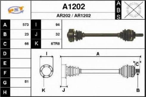 SNRA A1202 - Приводний вал autocars.com.ua