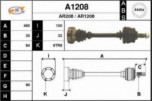 SNRA A1208 - Приводний вал autocars.com.ua