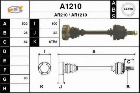 SNRA A1210 - Приводний вал autocars.com.ua