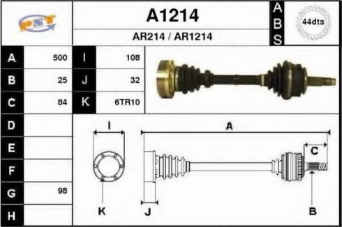 SNRA A1214 - Приводний вал autocars.com.ua