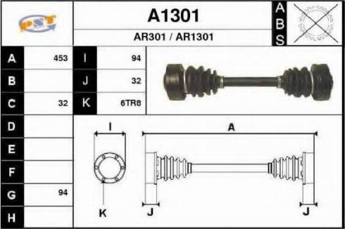 SNRA A1301 - Приводний вал autocars.com.ua