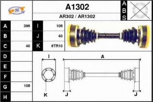 SNRA A1302 - Приводной вал avtokuzovplus.com.ua