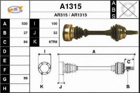 SNRA A1315 - Приводний вал autocars.com.ua