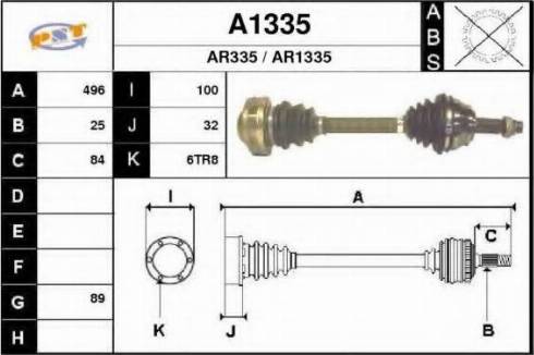 SNRA A1335 - Приводний вал autocars.com.ua