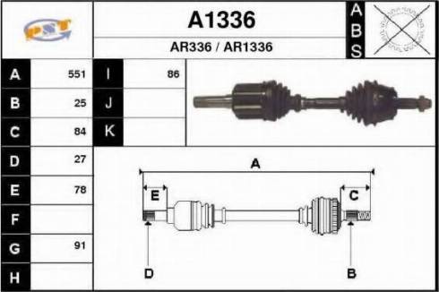 SNRA A1336 - Приводной вал avtokuzovplus.com.ua