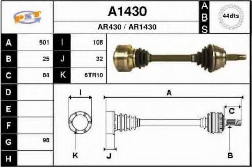 SNRA A1430 - Приводний вал autocars.com.ua