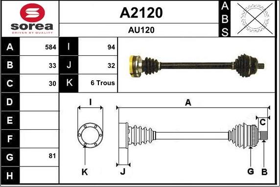 SNRA A2120 - Приводной вал avtokuzovplus.com.ua